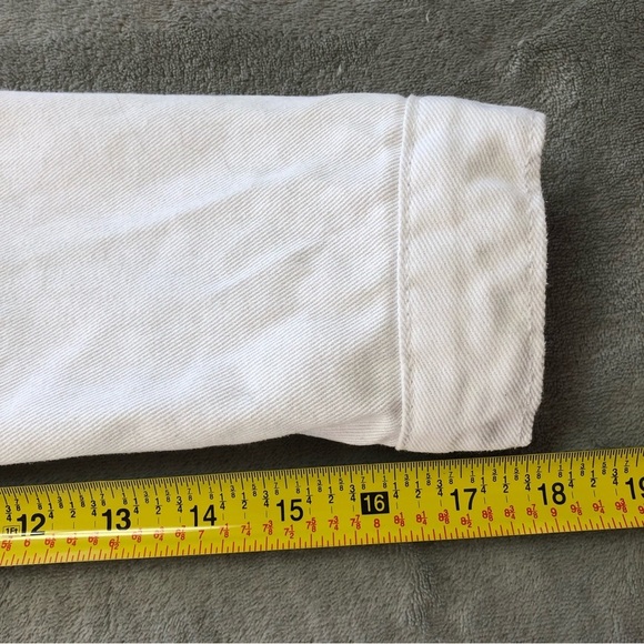 Guess White Crop Denim Jacket Lace Up Accents - Picture 9 of 13